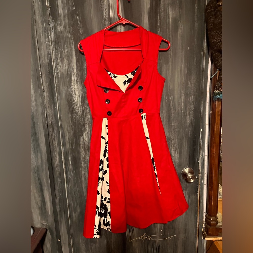 KILLREAL Women's Retro Vintage Style Cocktail Party Swing Dress - small